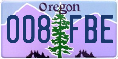 OR license plate 008FBE