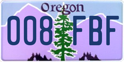OR license plate 008FBF