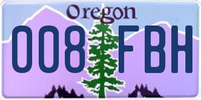 OR license plate 008FBH