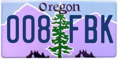 OR license plate 008FBK