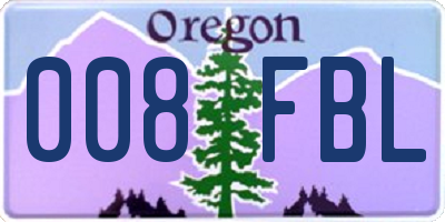 OR license plate 008FBL