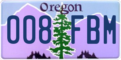 OR license plate 008FBM