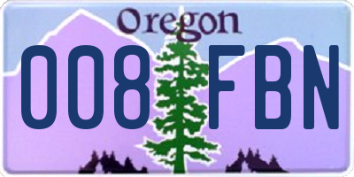 OR license plate 008FBN