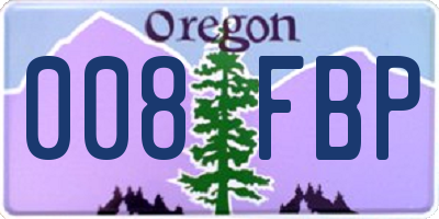 OR license plate 008FBP