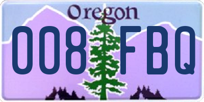 OR license plate 008FBQ