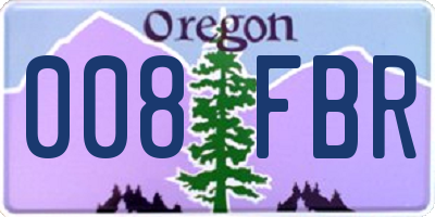OR license plate 008FBR