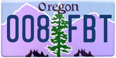 OR license plate 008FBT