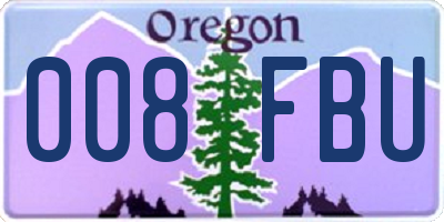 OR license plate 008FBU