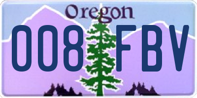 OR license plate 008FBV