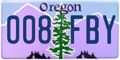 OR license plate 008FBY