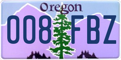 OR license plate 008FBZ