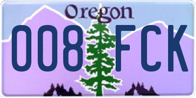 OR license plate 008FCK