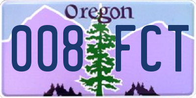 OR license plate 008FCT