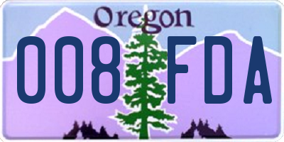 OR license plate 008FDA