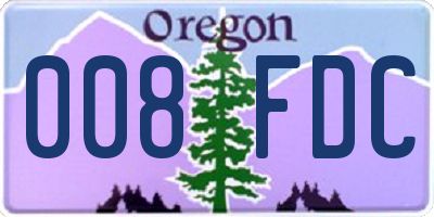 OR license plate 008FDC