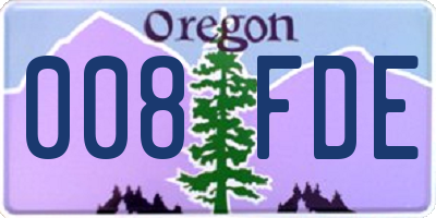 OR license plate 008FDE