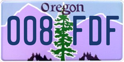 OR license plate 008FDF