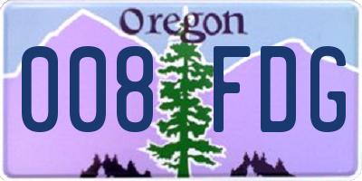 OR license plate 008FDG