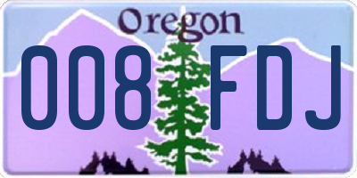 OR license plate 008FDJ