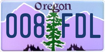 OR license plate 008FDL