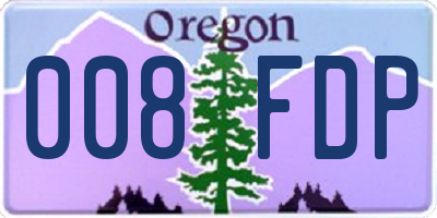 OR license plate 008FDP