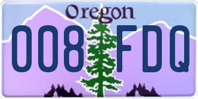 OR license plate 008FDQ