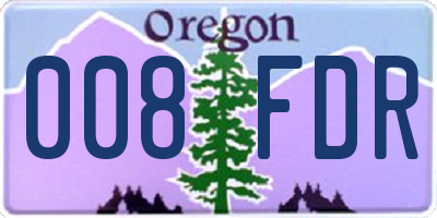 OR license plate 008FDR