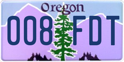OR license plate 008FDT