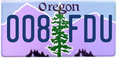 OR license plate 008FDU