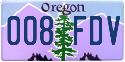 OR license plate 008FDV