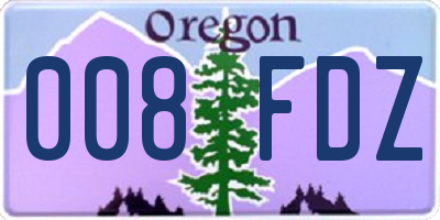 OR license plate 008FDZ