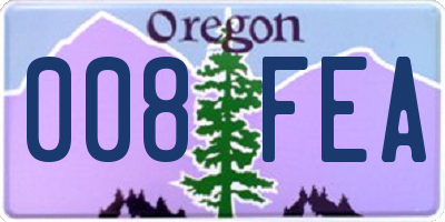 OR license plate 008FEA