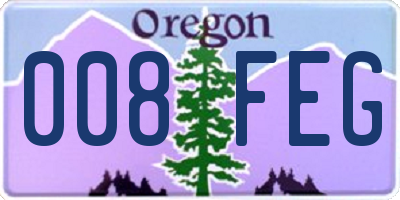 OR license plate 008FEG