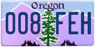 OR license plate 008FEH