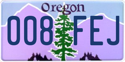 OR license plate 008FEJ