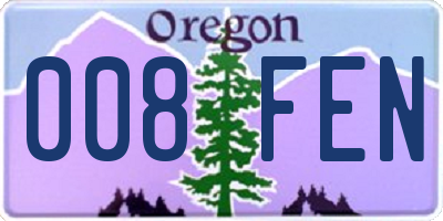 OR license plate 008FEN