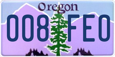OR license plate 008FEO