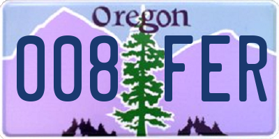 OR license plate 008FER