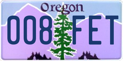 OR license plate 008FET