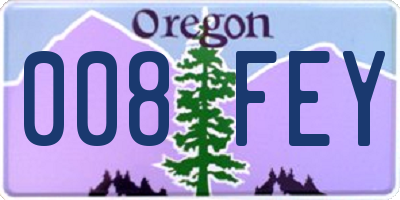 OR license plate 008FEY