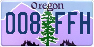 OR license plate 008FFH