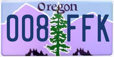 OR license plate 008FFK