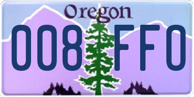 OR license plate 008FFO