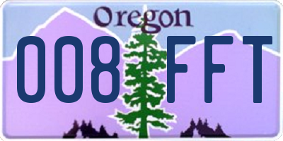 OR license plate 008FFT