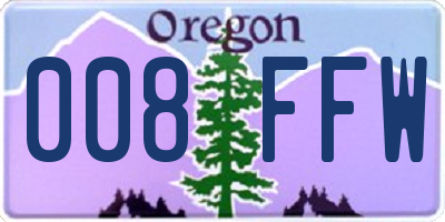 OR license plate 008FFW