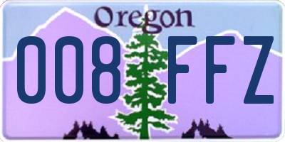 OR license plate 008FFZ