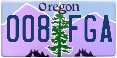 OR license plate 008FGA