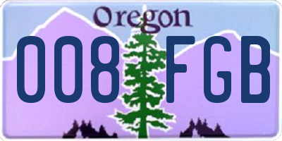 OR license plate 008FGB
