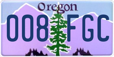 OR license plate 008FGC