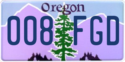 OR license plate 008FGD